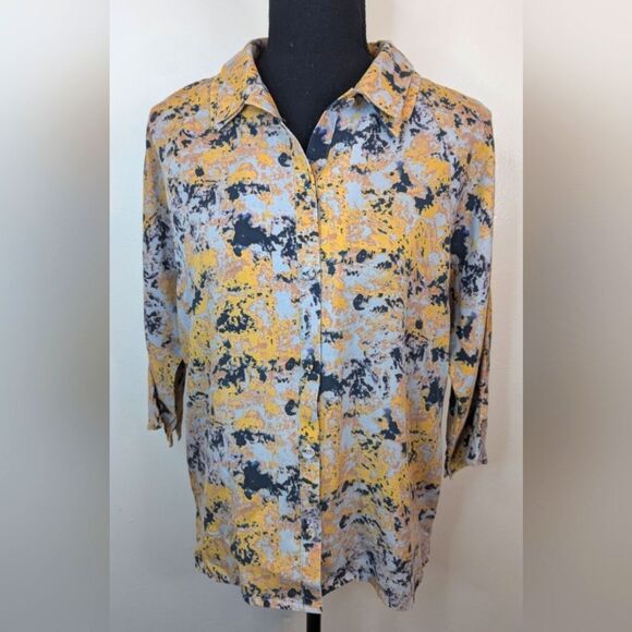 Wrap London Mod Vintage Vibe Preppy Academia Whimsical Abstract Top 6 - Picture 1 of 8